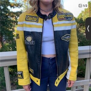 Yellow and Black Motorcycle Jacket